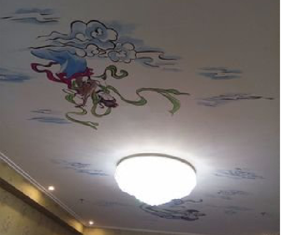 渝中如何快速绘制天花板上的手绘墙？