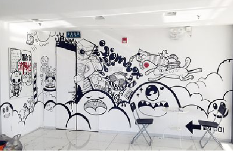 渝中手绘墙并非传统涂鸦。