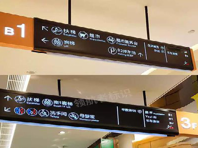 渝中如何通过商场标识牌引导客流分布？